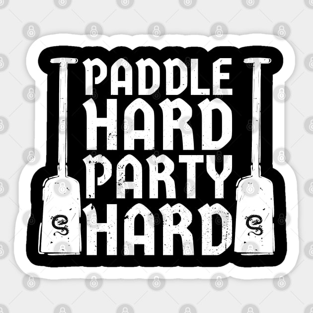 Paddle hard - white grunge dragon boat Sticker by CoinDesk Podcast